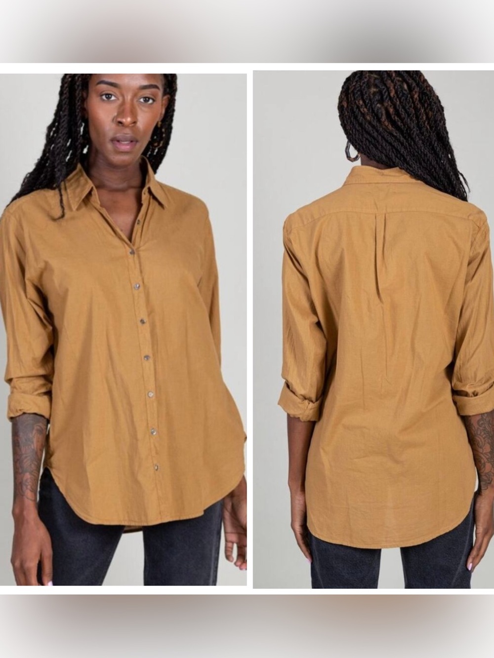 Xirena Beau Cotton Button Down Top L Tan